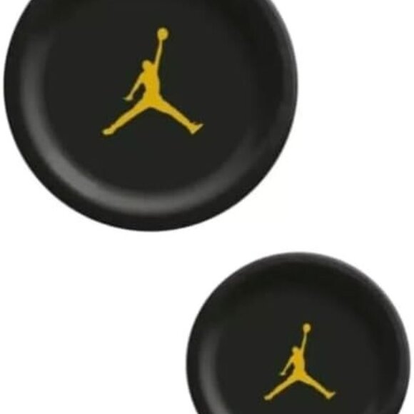 Custom Basketball Decorative Birthday Party Plates, Black with Gold Design - Picture 4 of 5